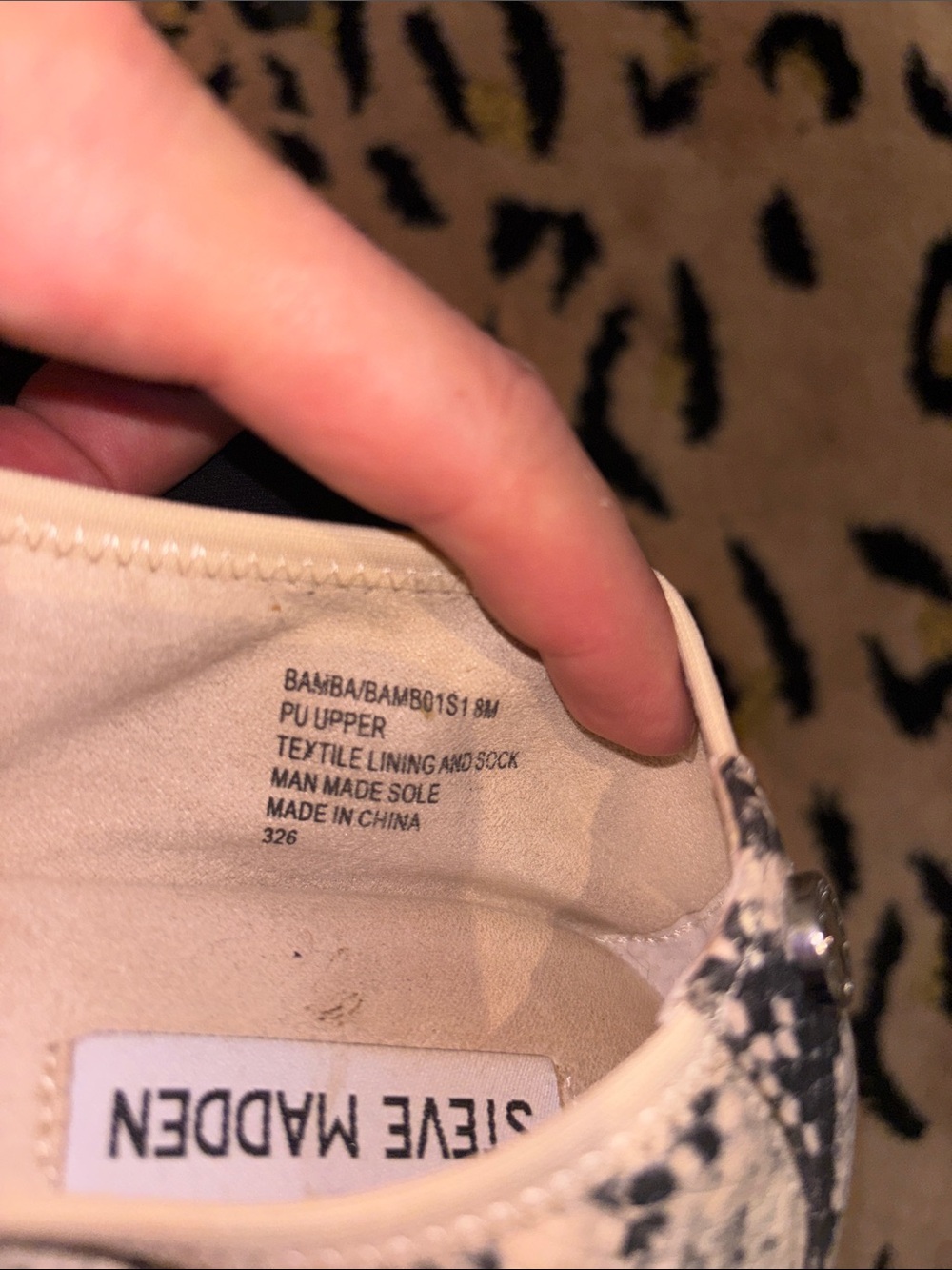 Steve Madden Beige & Black Snake-Print Ballet Flats - Picture 5 of 5